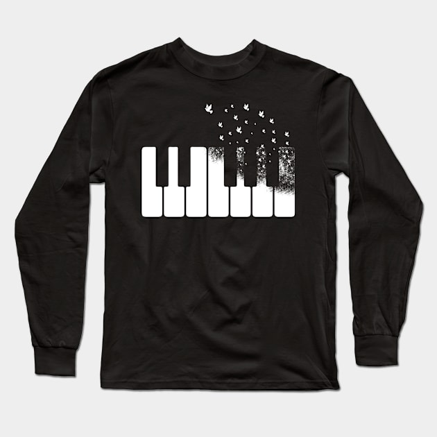 Piano Vibe Long Sleeve T-Shirt by Cooldruck